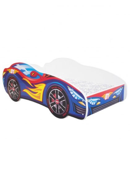 Racing Car Bed RED-BLUE + mattress + pillow 2 sizes 140x70cm / 160x80cm