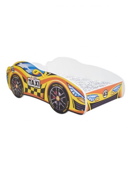 Racing Car Bed Toddler TAXI + mattress + pillow 2 sizes 140x70cm / 160x80cm