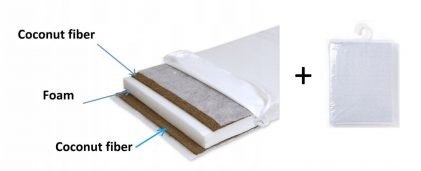 Junior MATTRESS double-sided coconut fiber and foam with waterproof fitted bed sheet 2 sizes 140x70 cm 160x80 cm