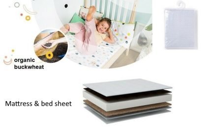 Junior MATTRESS Organic buckwheat and coconut fiber + waterproof fitted sheet 2 sizes 140x70 cm 160x80 cm