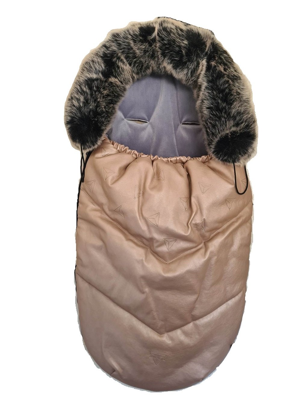 Junama Thermo Sleeping bag Footmuff with Fur Leatherette Rose Gold